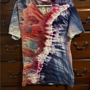 CustomTie-Dye Grateful Dead V-Neck T-Shirt